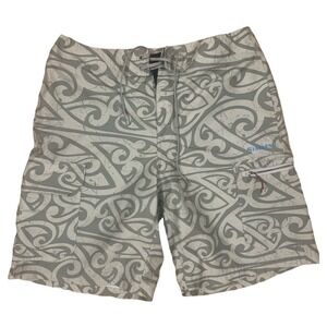 SIMMS FISHING shorts mens SMALL gray white blue